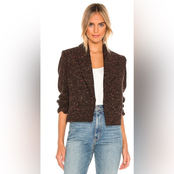 Anine Bing Brown Tweed Blazer with Metallic Accents SZ Medium - Picture 2 of 13